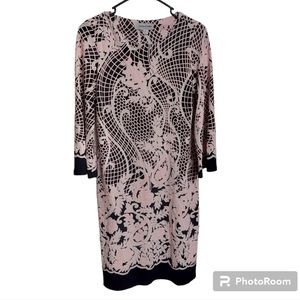 Shelby & Palmer Blouson Floral Embroidered Dress with 3/4 Sleeves - Medium